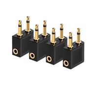 Mornavith 4 Pcs Airplane Headphone Adapters, Airline Headphone Adapter, Compact Airplane Jack Convertors for Flight Entertainment