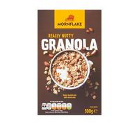 Mornflake - Crunchy Really Nutty Granola. 1x 500g Box. High Fibre Granola Cereal Multipack, Breakfast Cereal with Almonds, Cashew Nuts, Brazil Nuts & Hazelnuts. All Natural Ingredients (Pack of 1)