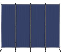 Morngardo Upgraded Room Divider Folding Privacy Screens 4 Panel Partitions 88" Wall Dividers Portable Separating for Home Office Bedroom Dorm Decor (Blue)