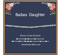 morniface Morse Code Bracelets for Women, Inspirational Gifts Jewelry Girls Birthday Graduation Gifts for Her Best Friends, adjustable from 5 inches to 10 inches, Stainless Steel, no gemstone