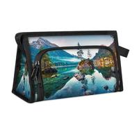 Morning Alps On The Lake Landscape Travel Makeup Bag for Women Men Kids Girls Boys Landscape Multipurpose Wash Pouch Bag Toiletry Cosmetic Toiletries Shower Bag Organizer