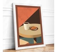 Morning at the Table Framed Wall Art Print A3 White
