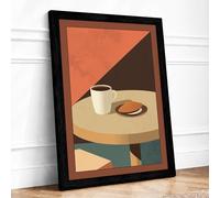 Morning at the Table Framed Wall Art Print A4 Black