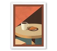 Morning at the Table Modern Framed Wall Art Print A1 (84.1×59.4cm) White, Wall Decor for Living Room, Bedroom, Office & Home, Ready to Hang, Art Gift