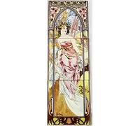 Morning Awakening Ceramic Tile Mural Mucha Ladies 3 Decorative Tiles 6" Hand Decorated UK