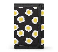 Morning Breakfast Fried Eggs Wallet for Men Trifold Wallets Credit Card Holder Minimalist Front Pocket for Women
