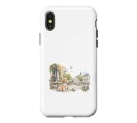 Morning Café Poodle in a Charming European Square Case for iPhone X/XS
