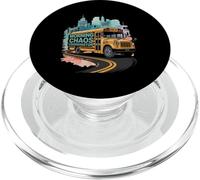 Morning Chaos Coordinator Funny Art Lover Back To School Bus PopSockets PopGrip for MagSafe