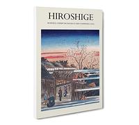 Morning Cherry Blossoms By Utagawa Hiroshige Canvas Print | Gallery Wrapped 30mm Frame Wall Art | 20x14 inches | Ready to Hang | Asian Still Life Picture | Living Room Bedroom Lounge Office