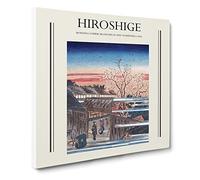 Morning Cherry Blossoms By Utagawa Hiroshige Exhibition Museum Asian Japanese Canvas Wall Art Print Ready to Hang, Framed Picture for Living Room Bedroom Home Office Décor, 20x20 Inch (50x50 cm)