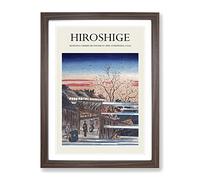 Morning Cherry Blossoms By Utagawa Hiroshige Exhibition Museum Asian Japanese Framed Print | A2 Walnut Framed Wall Art | Ready to Hang | Asian Floral Picture | Living Room Bedroom Lounge Office