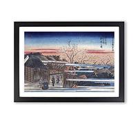 Morning Cherry Blossoms by Utagawa Hiroshige Framed Print | A2 Black Framed Wall Art | Ready to Hang | Asian Floral Picture | Living Room Bedroom Lounge Office