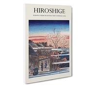 Morning Cherry Blossoms Utagawa Hiroshige Canvas Print | Gallery Wrapped 30mm Frame Wall Art | 30x20 inches | Ready to Hang | Asian Still Life Picture | Living Room Bedroom Lounge Office
