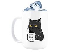 Morning Coffee Cup - Cute Coffee Mug, Insulated Cup with Cat Print Design, Drinkware Mug with Handle Comfort Grip, Kitchen Accessory Drinking Mugs, Beverage Drinkware for Everyday Routine