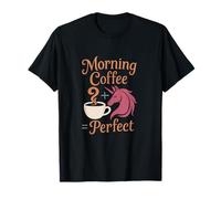 Morning Coffee Unicorn Graphic Design T-Shirt