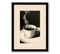 Morning Cup Minimalist Framed Wall Art Print A2 (59.4×42cm) Black, Wall Decor for Living Room, Bedroom, Office & Home, Ready to Hang, Art Gift