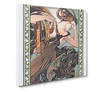 Morning Dawn by Alphonse Mucha Canvas Print | Gallery Wrapped 30mm Frame Wall Art | 20x20 inches | Ready to Hang | Modern Picture | Living Room Bedroom Lounge Office