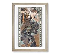 Morning Dawn by Alphonse Mucha Framed Print | A2 Oak Framed Wall Art | Ready to Hang | Modern Nature Picture | Living Room Bedroom Lounge Office