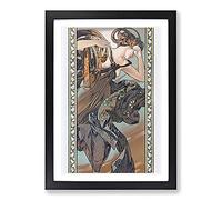 Morning Dawn by Alphonse Mucha Framed Wall Art Print A2 Black