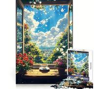 Morning Dreamscape Window View with Tea Jigsaw Puzzles for Teenagers 1000 Pieces Memory Train Fine Thick Home Game Birthday Present (38x26cm)