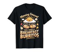 Morning Forecast 100 Percent Chance of Breakfast Burritos Value Graphic T-Shirt, Men, Black, M