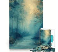 Morning Forest Blues 1000 Piece Jigsaw Puzzle for Teenagers Sharp Logic Home Fun Family Pastime Room Accent (38x52cm)