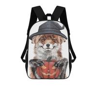 Morning Fox Halloween Backpack, 3D Printed School Bag, School Lunch Bag, Travel Backpack, Friends Backpack, School Backpack for Girls And Boys 17inch