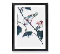 Morning Glories & Bird by Utagawa Hiroshige Framed Print | A2 Black Framed Wall Art | Ready to Hang | Asian Nature Picture | Living Room Bedroom Lounge Office