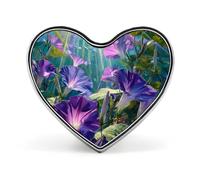 Morning Glories Sunshine Badge Pin Brooch Heart Shape Button Aluminum Decor for Backpacks Hats