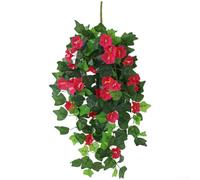 Morning Glory Artificial Trumpet Flower Vine With Construction For Long Term Use In Various Decor Applications(Rose Red)