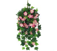 Morning Glory Artificial Trumpet Flower Vine With Construction For Long Term Use In Various Decor Applications(pink Edge)