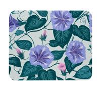 Morning Glory Blossoms Pattern Plush Surface Mouse Pad, Thickened Anti-Slip Mat for Office & Gaming