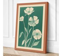 Morning Glory Botanical Canvas Wall Art Print 24x16 Inch (61 x 41 cm)