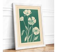 Morning Glory Botanical Framed Wall Art Print A1 (84.1×59.4cm) White, Wall Decor for Living Room, Bedroom, Office & Home, Ready to Hang, Art Gift