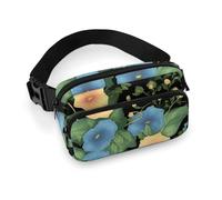 Morning Glory Fanny Pack Waterproof External Pocket Portable Waist Pack Outdoor Adjustable Strap Lightweight Waist Bag for Workout Traveling Casual Running Hiking Cycling