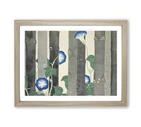 Morning Glory Flowers By Kamisaka Sekka Asian Painting Framed Print | A3 Oak Framed Wall Art | Ready to Hang | Asian Floral Picture | Living Room Bedroom Lounge Office