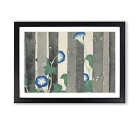 Morning Glory Flowers by Kamisaka Sekka Framed Print | A2 Black Framed Wall Art | Ready to Hang | Modern Floral Picture | Living Room Bedroom Lounge Office