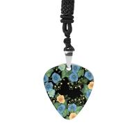 Morning Glory Guitar Pick Necklace Exquisite Cool Pendant Necklaces Titanium Steel Personalized Necklaces Fashion Guitar Pick Holder Necklace Unisex Unique Gifts
