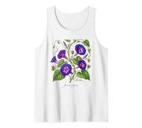 Morning Glory Plant Illustration Ipomoea purpurea Tank Top