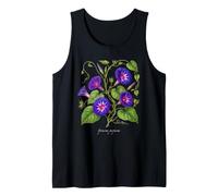 Morning Glory Plant Illustration Ipomoea purpurea Tank Top