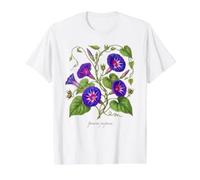 Morning Glory Plant Illustration Ipomoea purpurea Value Graphic T-Shirt, Men, White, S