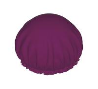 Morning Glory Purple Double Layer Waterproof Shower Cap, Extra Large Soft Elastic Band, Reusable Bath Cap For Women Men,Full Print Design