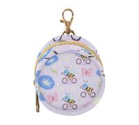 Morning Glory Purple Funny Bees Baby Travel Pacifier Holder with Zipper and Clip Change Purse Key Holder, Newborned Essentials