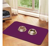 Morning Glory Purple Printed Pet Bowl Mats, Non-Slip And Tasteless Dog And Cat Feeding Mats
