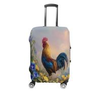 Morning Glory Rooster Luggage Cover Travel Suitcase Covers M | Washable,Suitcase Protector,Travel Accessories,Dustproof,Carry On Cover,Baggage Cover,for Men Women