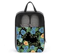 Morning Glory Shoe Bag Travel Shoe Organizer Water-Resistant Shoe Pouch with Zipper Sneaker Dust Bag, gray, One Size, Modern