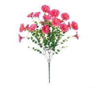 Morning Glory Simulation Floral Bundle with 7 Stems for Coordinating With Existing Greenery in Living Room Dining Room and Studio Sets (Rose Red)