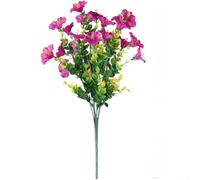 Morning Glory Simulation Floral Bundle with 7 Stems for Coordinating With Existing Greenery in Living Room Dining Room and Studio Sets (Red Lotus Color)