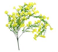 Morning Glory Simulation Hanging Flower with Eucalyptus Greens for Door Arch Window Wall Decoration Long Lasting Outdoor Design (yellow)