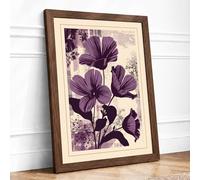 Morning Glory Study Botanical Framed Wall Art Print A1 (84.1×59.4cm) Walnut, Wall Decor for Living Room, Bedroom, Office & Home, Ready to Hang, Art Gift